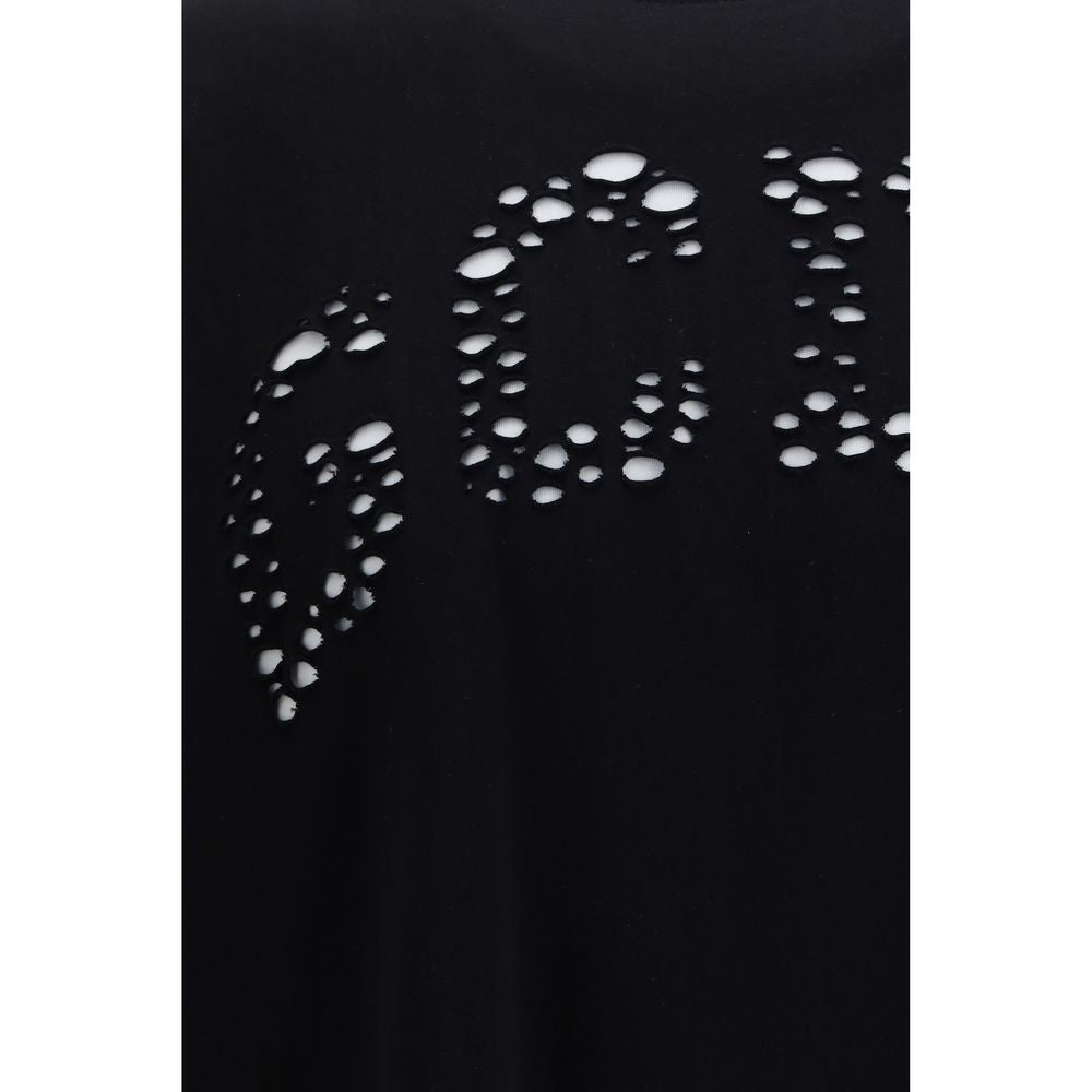 GCDS Black Cotton Oversized Sportswear T-Shirt