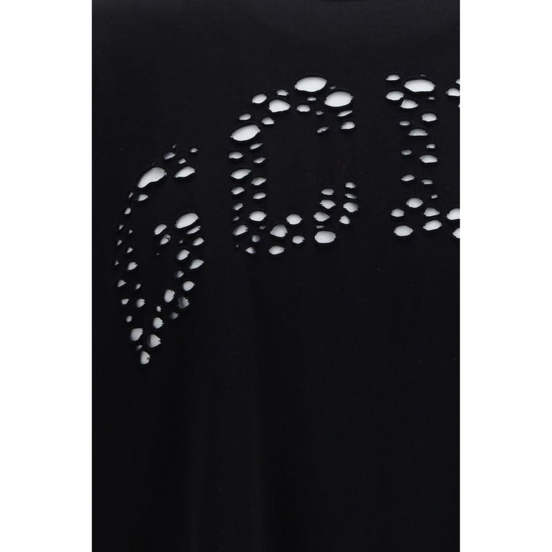 GCDS Black Cotton Oversize Sportswear T-Shirt