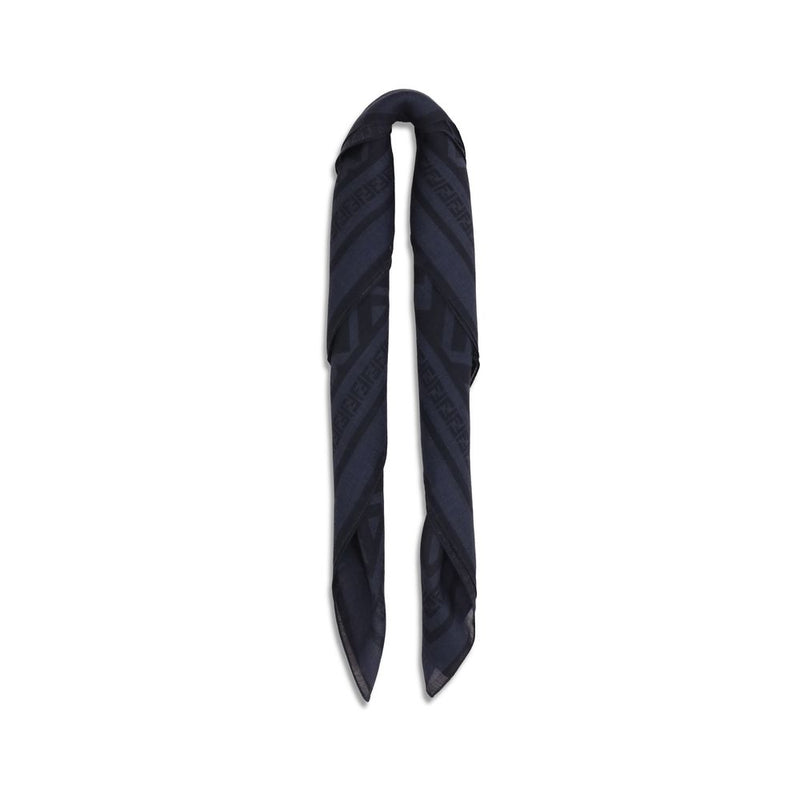 Fendi Blue Wool Oves Aries Scarf