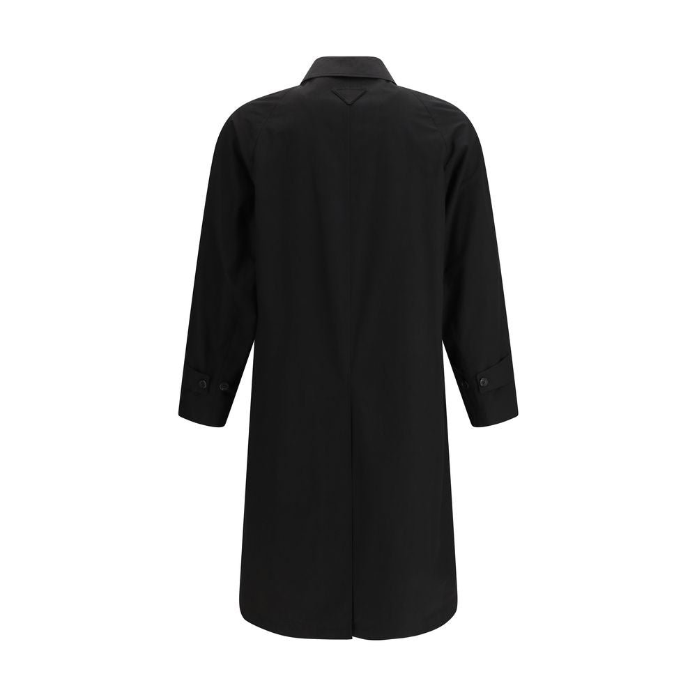 Manteau en coton noir Prada