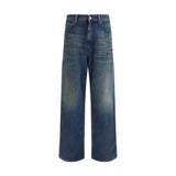 MM6 Blue Cotton Straight-Leg Jeans - Modern Design