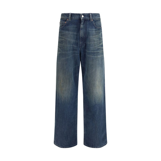 MM6 Blauwe Katoenen Jeans Met Rechte Pijpen