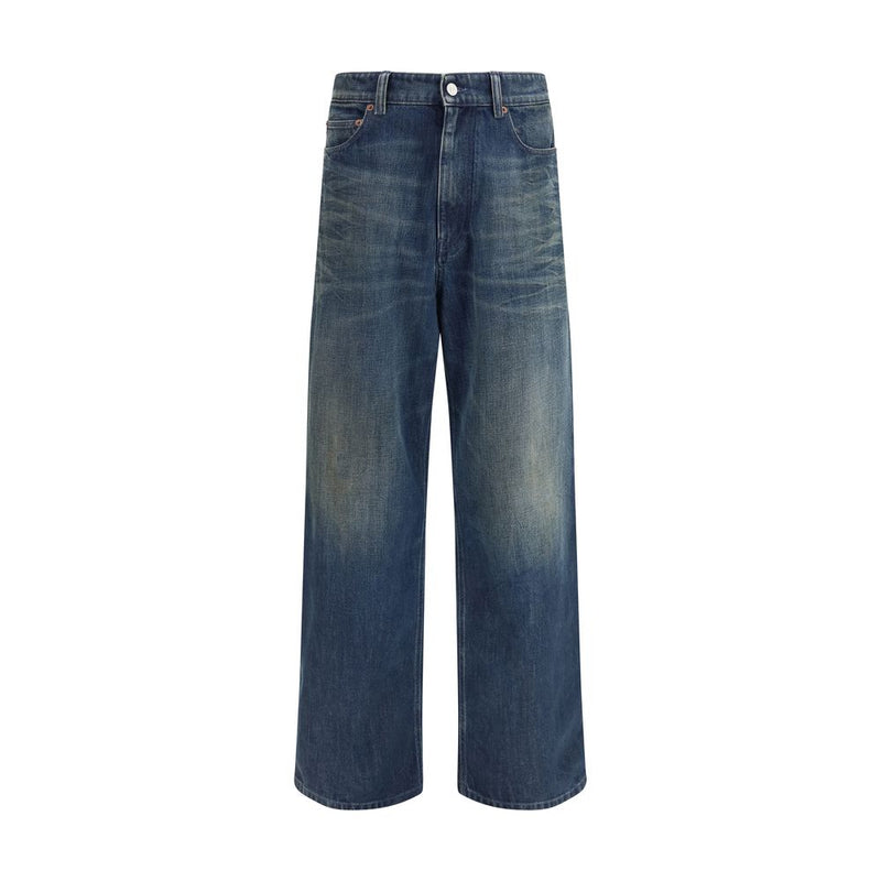MM6 Blauwe Katoenen Jeans Met Rechte Pijpen