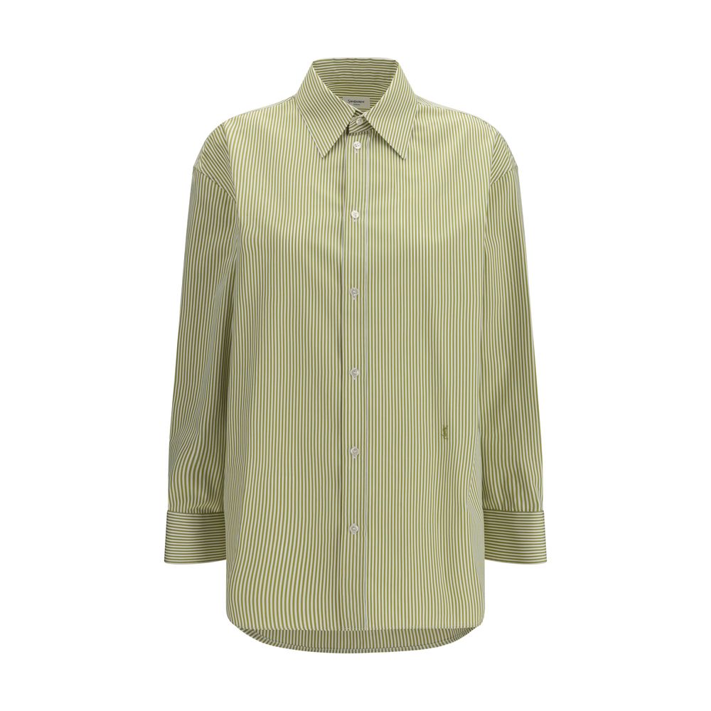 Saint Laurent Bicolor Cotton Pattern Shirt - Oversized Elegance
