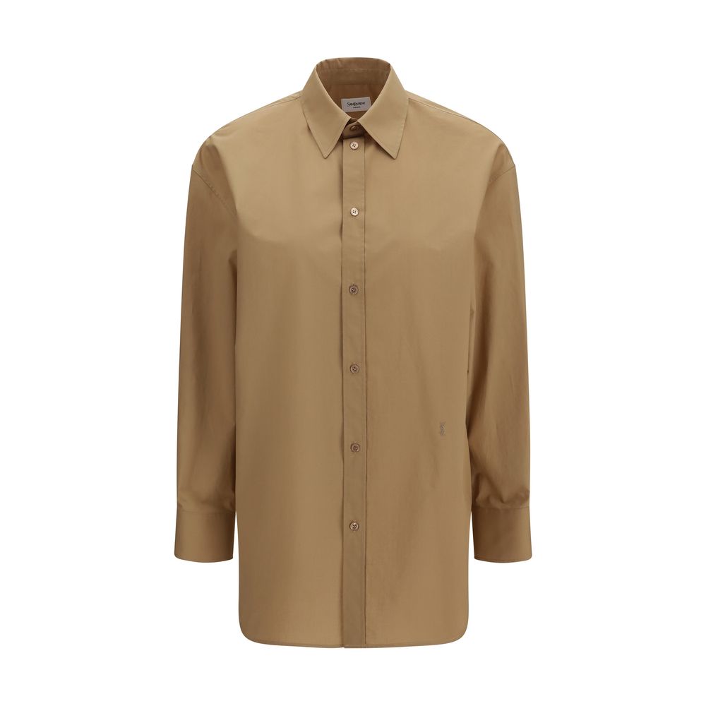 Saint Laurent Cassandre Beige Cotton Dress Shirt for Women