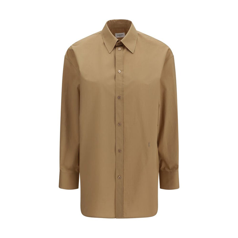 Saint Laurent Cassandre Beige Cotton Dress Shirt