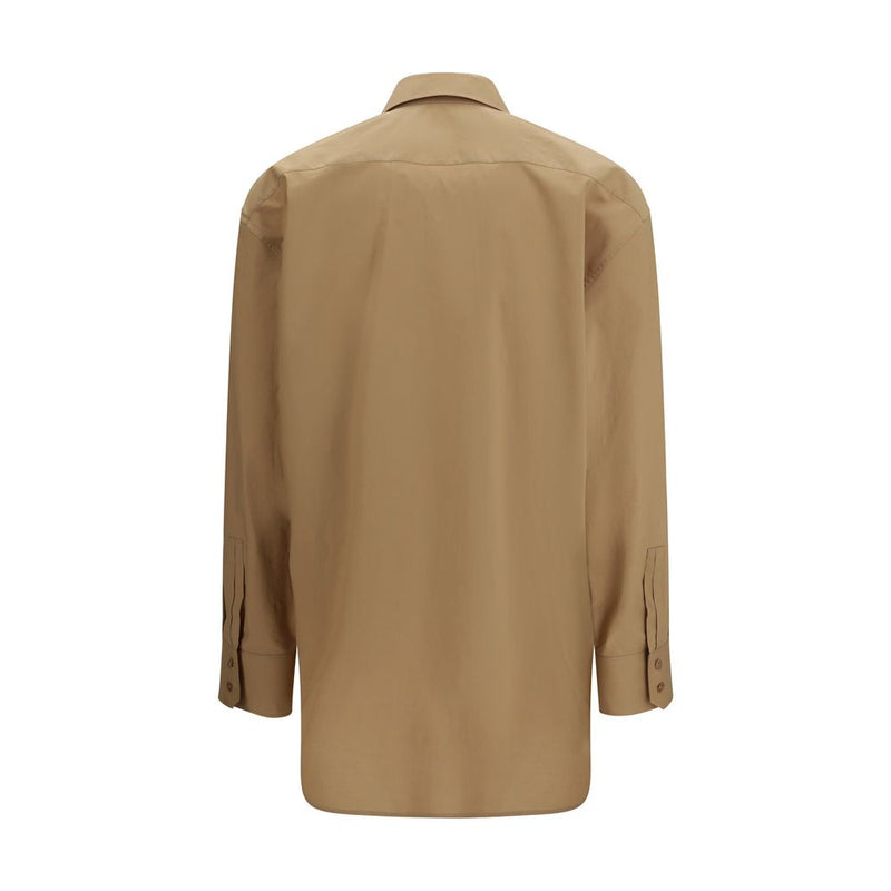 Saint Laurent Cassandre Beige Cotton Dress Shirt