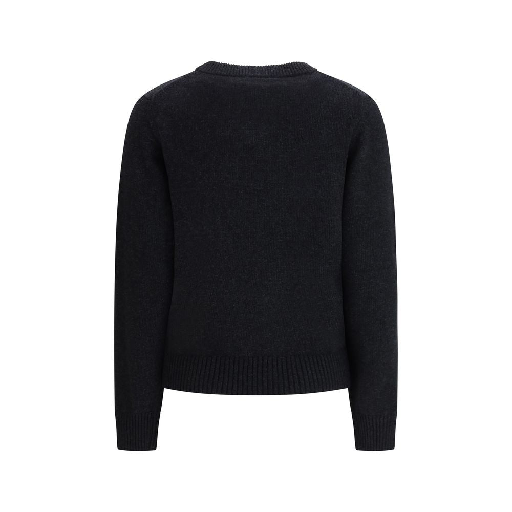 Ganni Gray Polyamide Sweatshirt with Raspberry Graphic