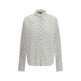GCDS White Cotton Pattern Shirt - Oversized Broderie Anglaise