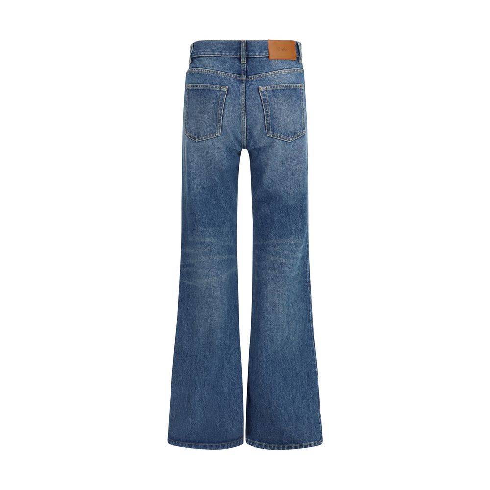 Chloé Blue Cotton Flared Jeans for Women