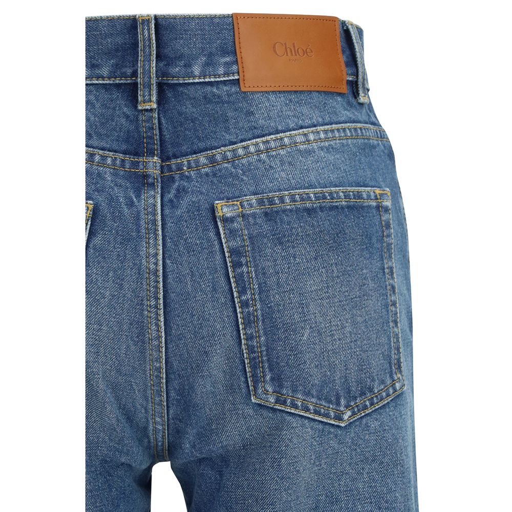 Chloé Blue Cotton Flared Jeans for Women