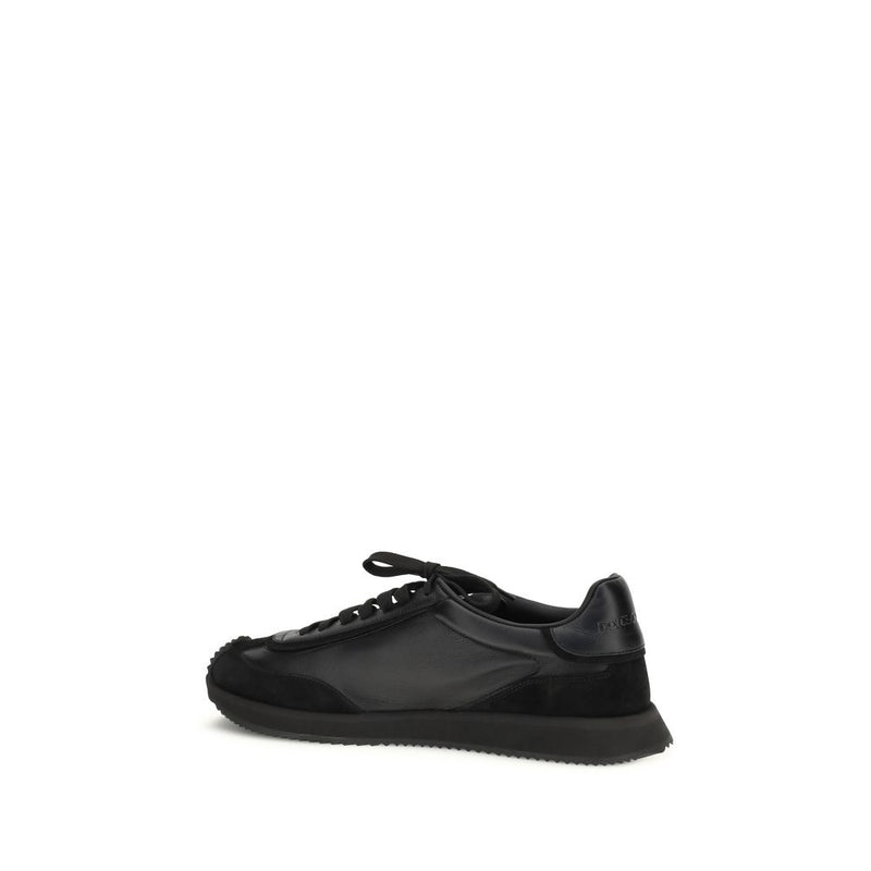 Dolce & Gabbana Black Calf Leather Bos Taurus Sneakers