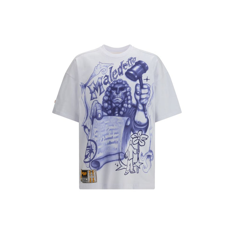 T-shirt en coton blanc à col rond