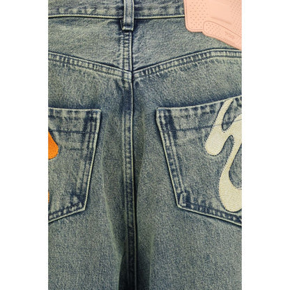 Jeans coupe décontractée en coton bleu, modèle PDF Channel