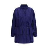 Fendi Blue Cotton Parka Blouson with Logo Embroidery