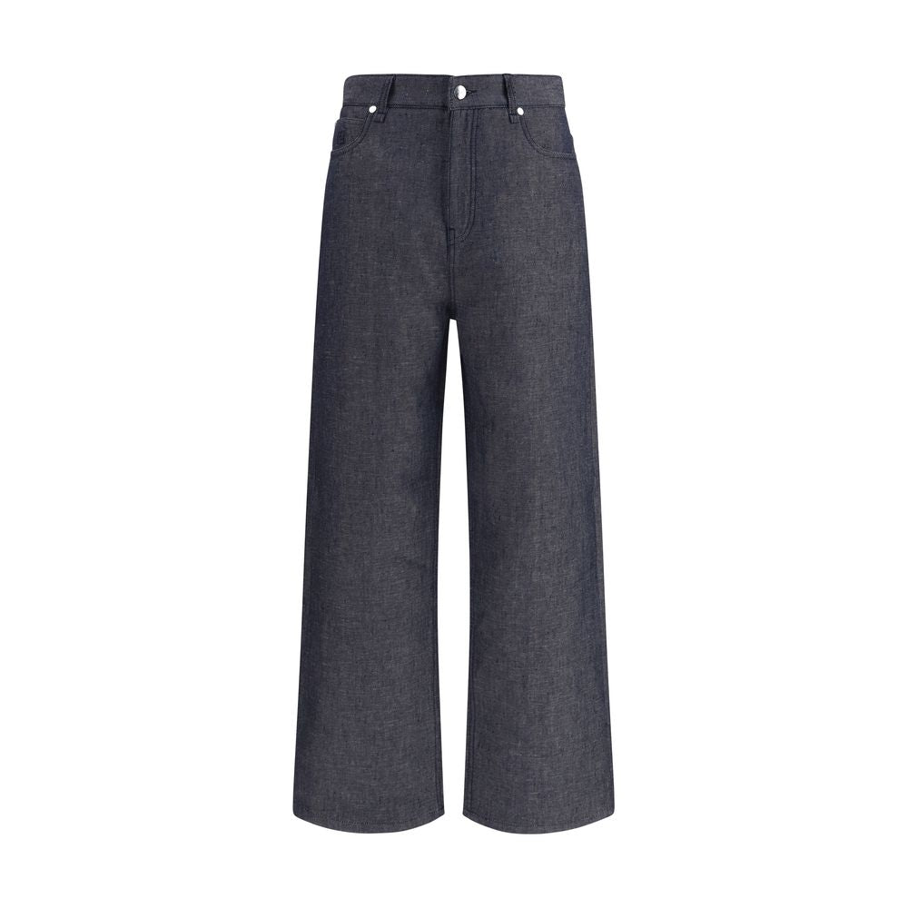 Jean Fendi décontracté en lin bleu