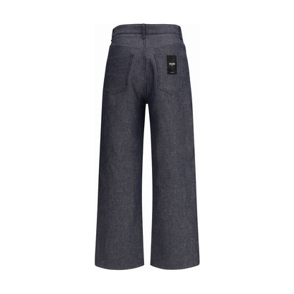 Jean Fendi décontracté en lin bleu