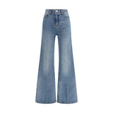 Ami Paris Blue Cotton Flared Jeans for Women