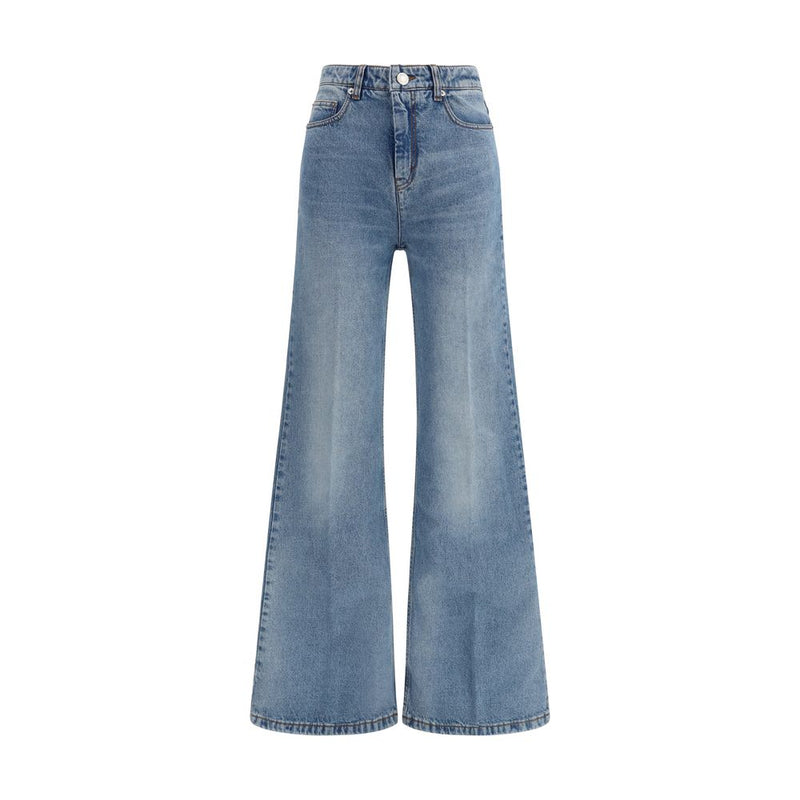 Ami Paris Blue Cotton Flared Jeans for Women