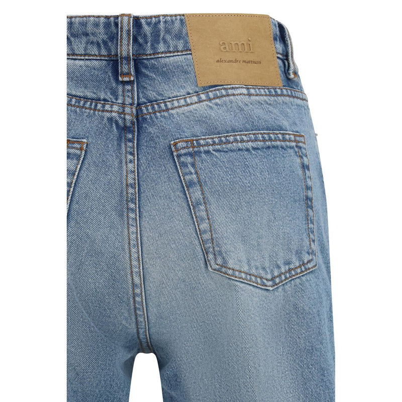 Ami Paris Blue Cotton Flared Jeans for Women