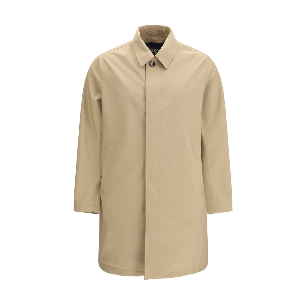 Herno Beige Polyester Trench Coat for Men