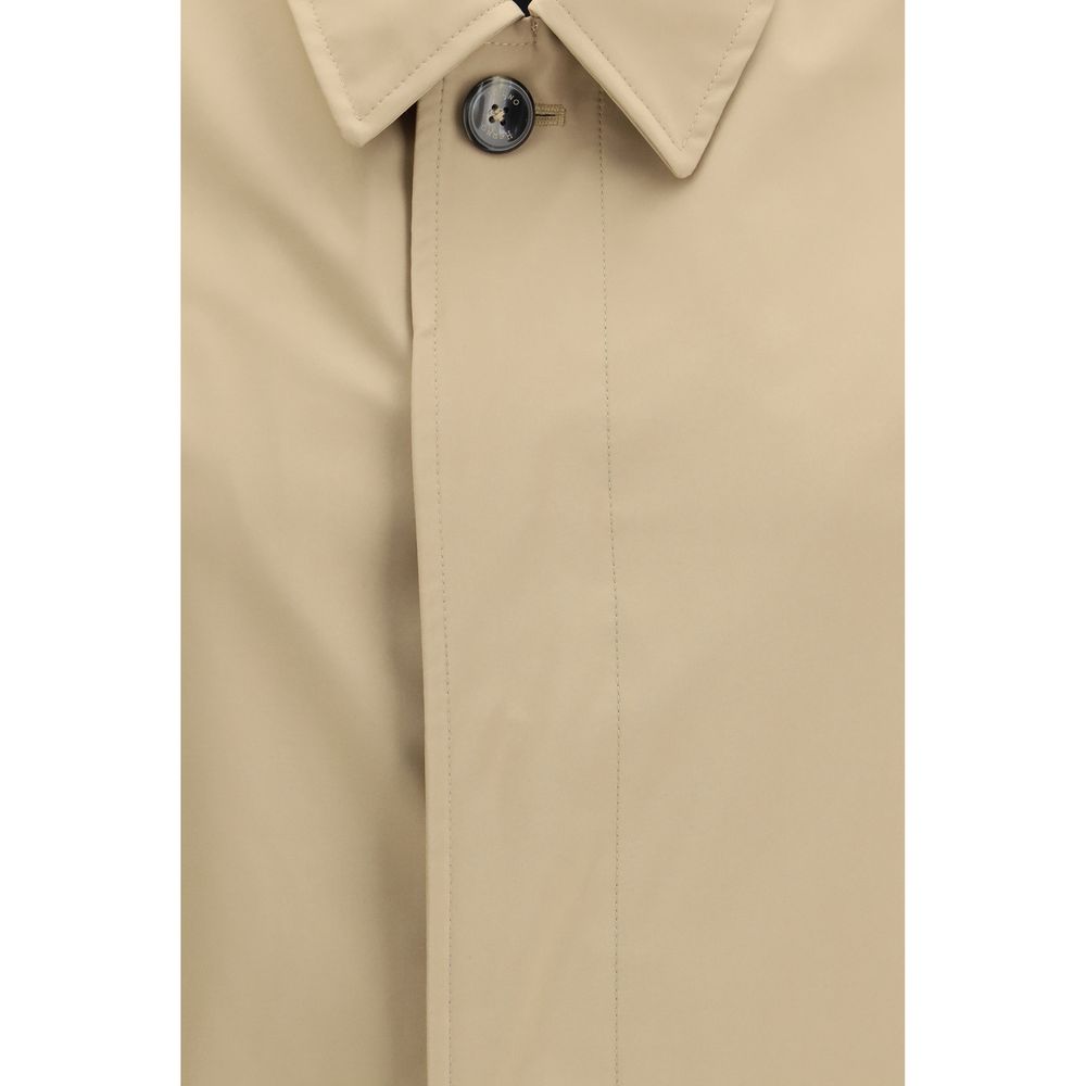Herno Beige Polyester Trench Coat for Men