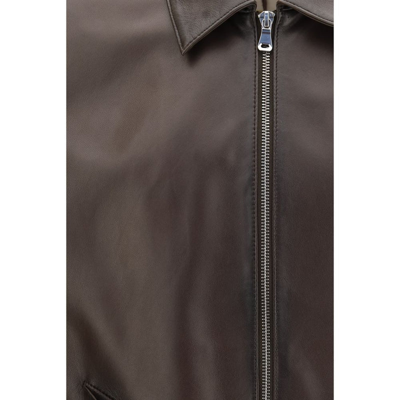 D'amico Brown Lamb Ovis Aries Bomber Jacket for Men