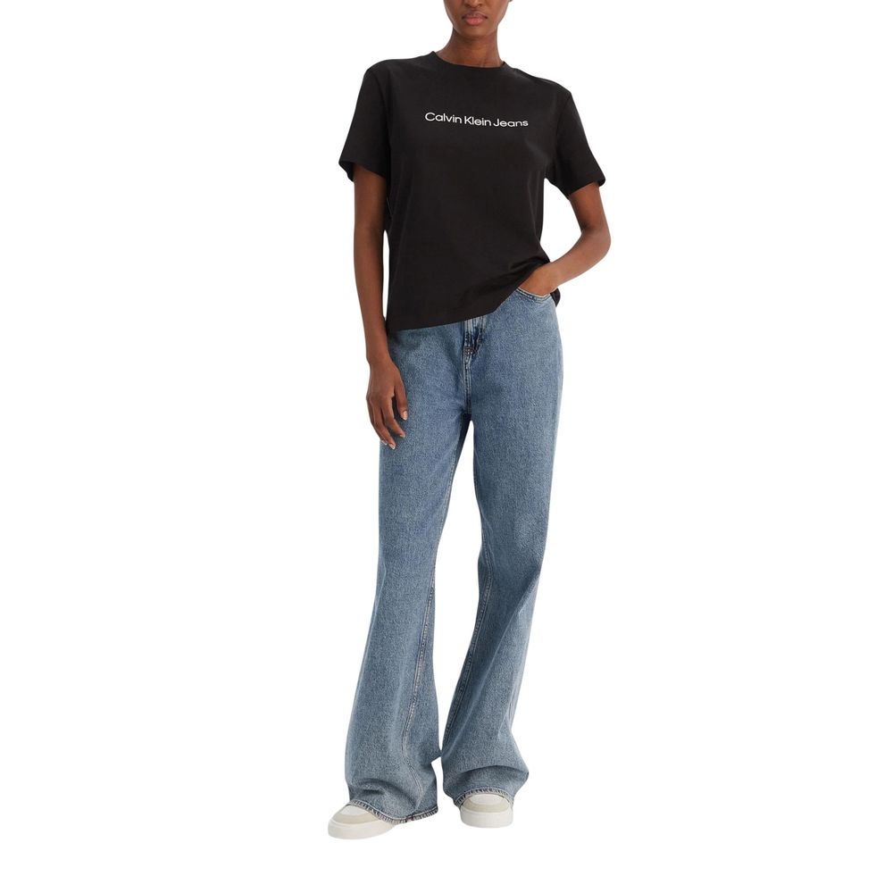 T-Shirt en Coton Noir Calvin Klein Jeans pour Femme