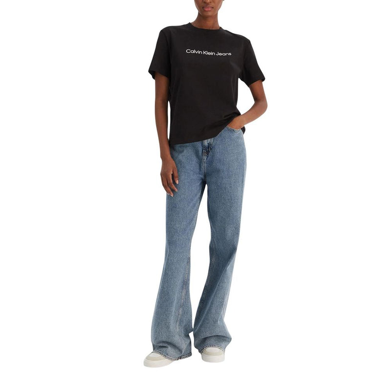Calvin Klein Jeans Black Cotton T-Shirt for Women