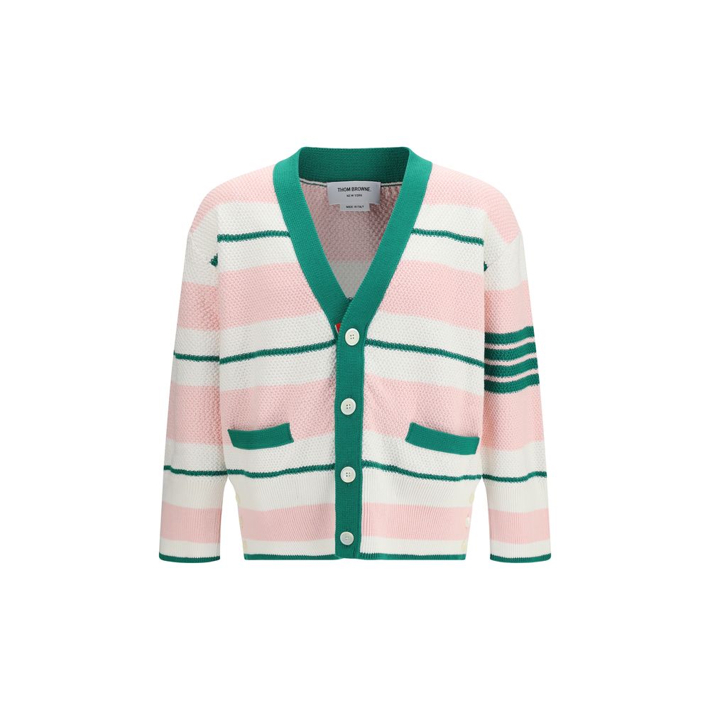 Thom Browne Multicolor Cotton Cardigan - Oversized V Neck