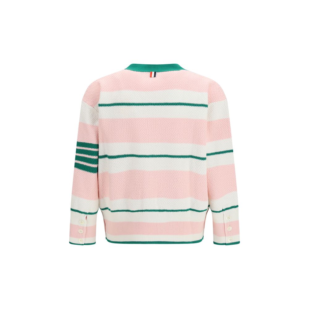 Thom Browne Multicolor Cotton Cardigan - Oversized V Neck