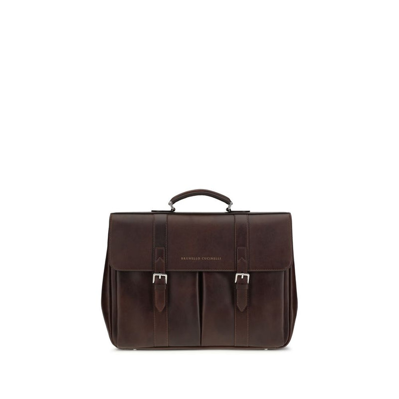 Brunello Cucinelli Bordeaux Calf Leather Travel Bag
