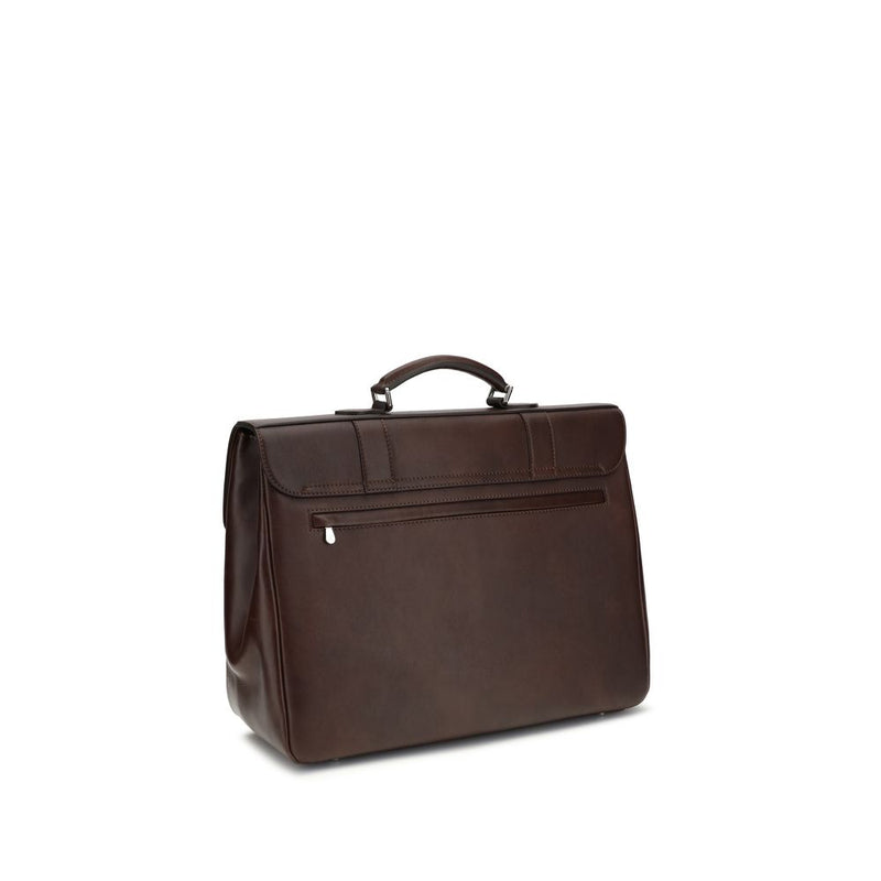 Brunello Cucinelli Bordeaux Calf Leather Travel Bag