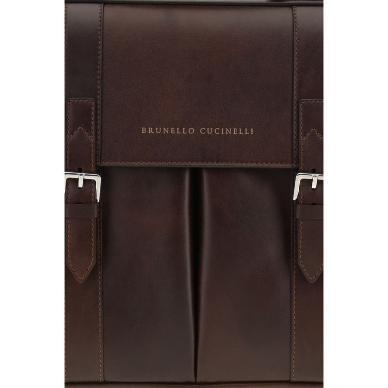 Brunello Cucinelli Bordeaux Calf Leather Travel Bag