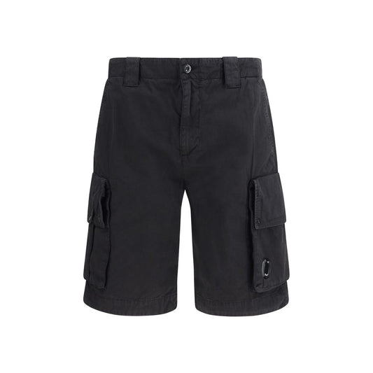 C.P. Company Black Cotton Bermuda Shorts for Men