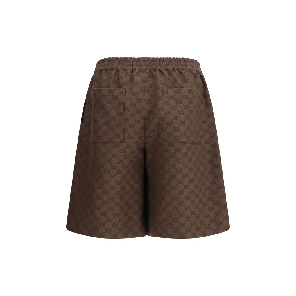 Shorts Bermudas Gucci Marrons en Lin