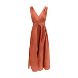 Brunello Cucinelli Multicolor Cotton Midi Dress