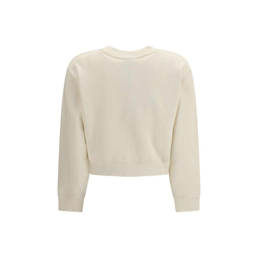 Maison Kitsuné Beige Cropped Cotton Sweatshirt