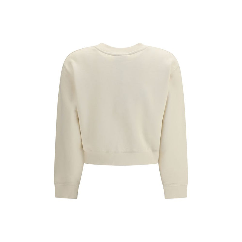 Maison Kitsuné Beige Cropped Cotton Sweatshirt