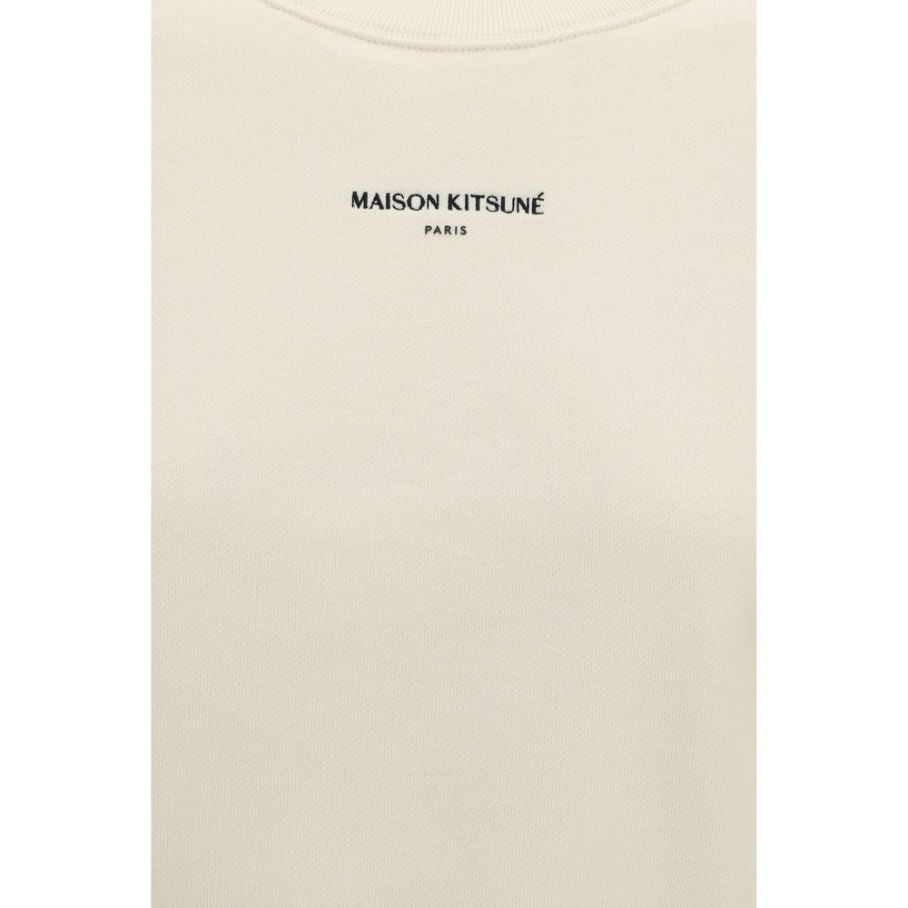 Maison Kitsuné Beige Cropped Cotton Sweatshirt