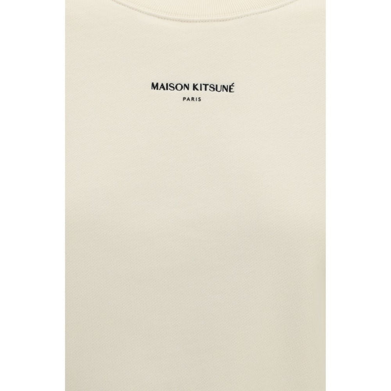 Maison Kitsuné Beige Cropped Cotton Sweatshirt