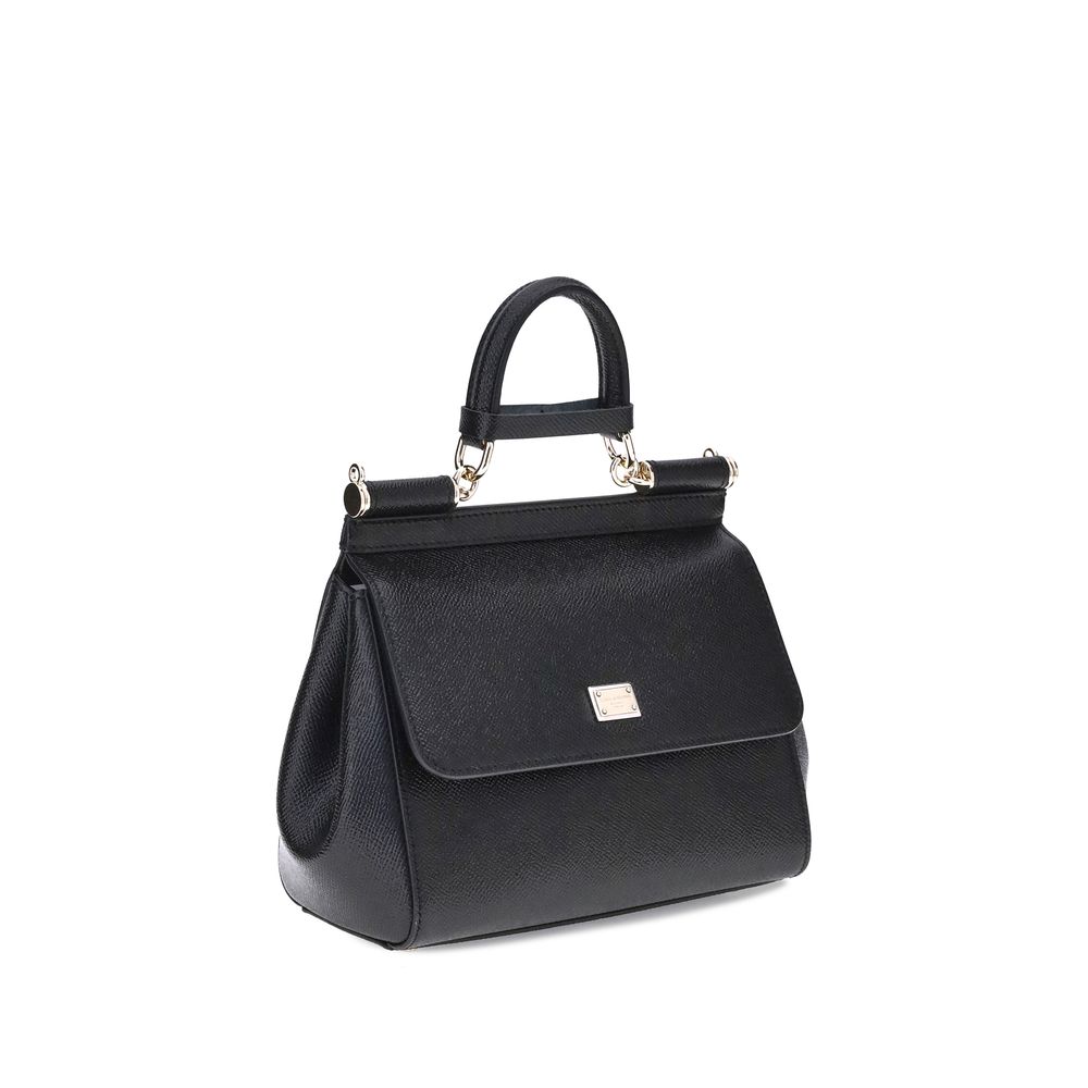 Sac bandoulière Bos Taurus en cuir de veau noir Dolce &amp; Gabbana