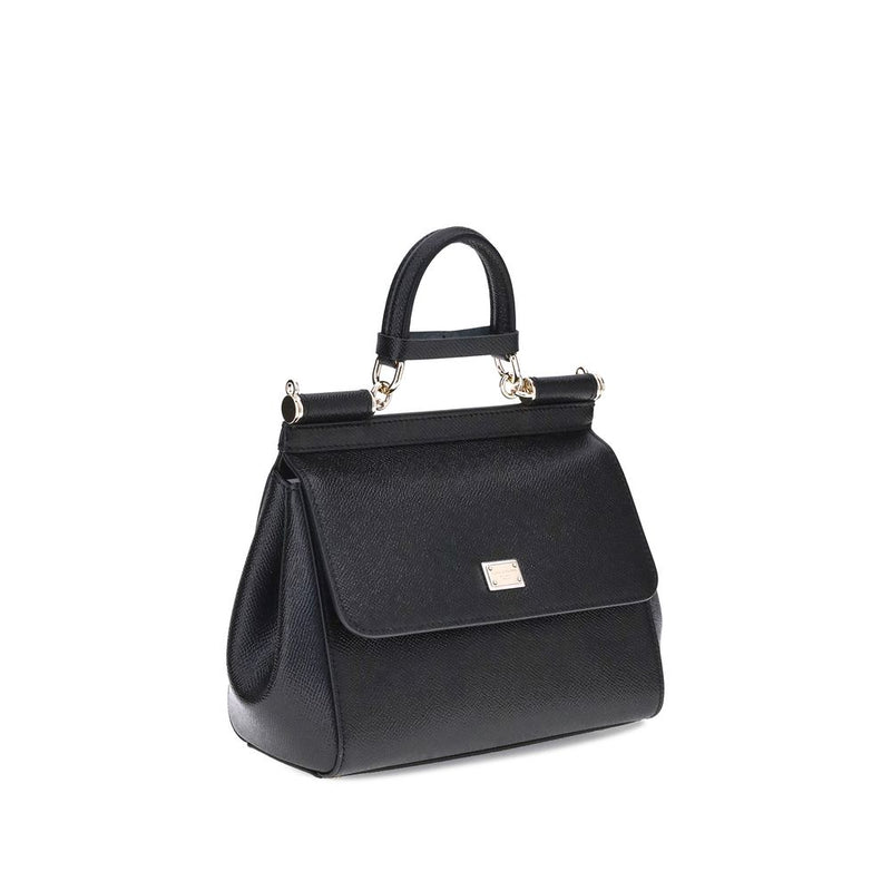 Sac bandoulière Bos Taurus en cuir de veau noir Dolce &amp; Gabbana