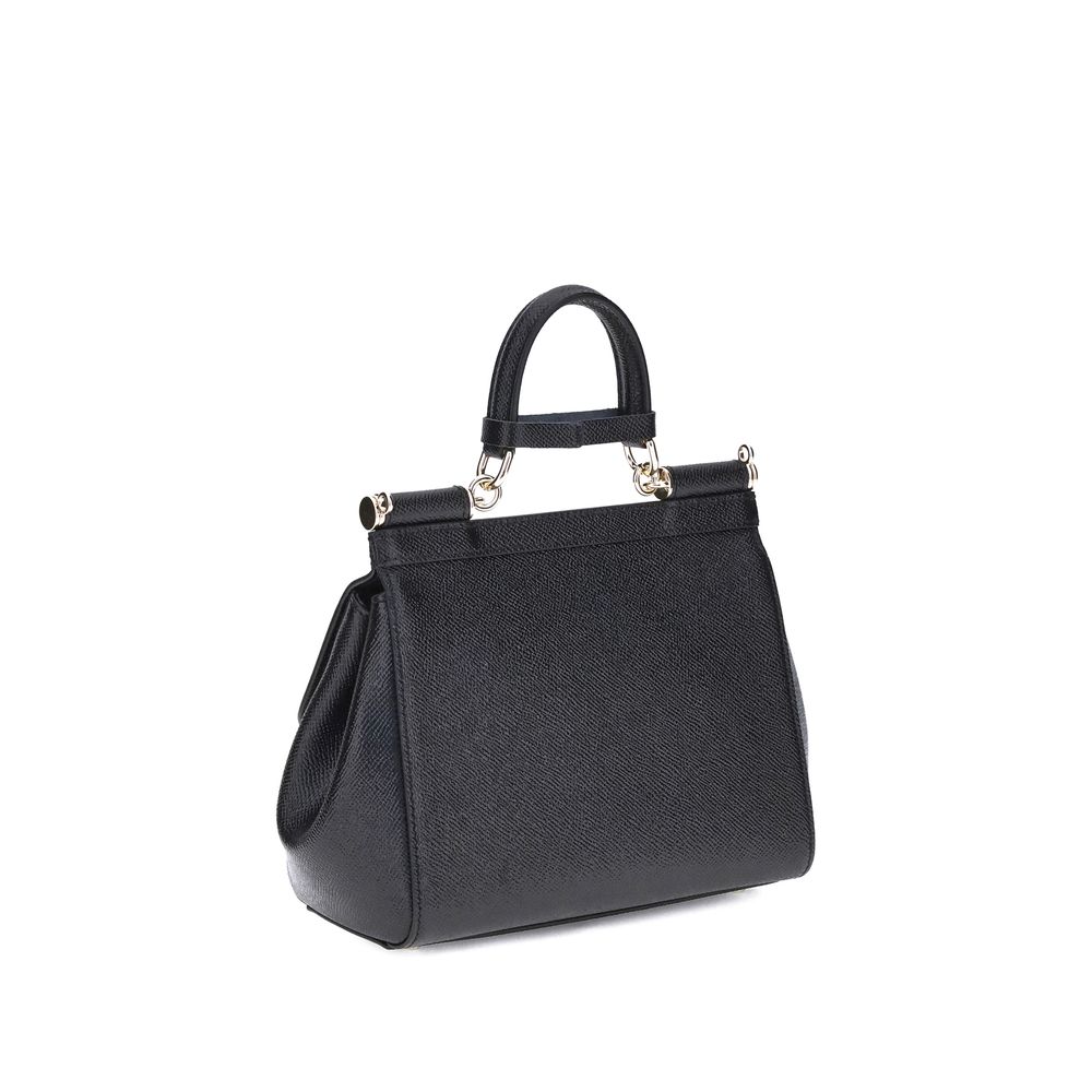 Sac bandoulière Bos Taurus en cuir de veau noir Dolce &amp; Gabbana