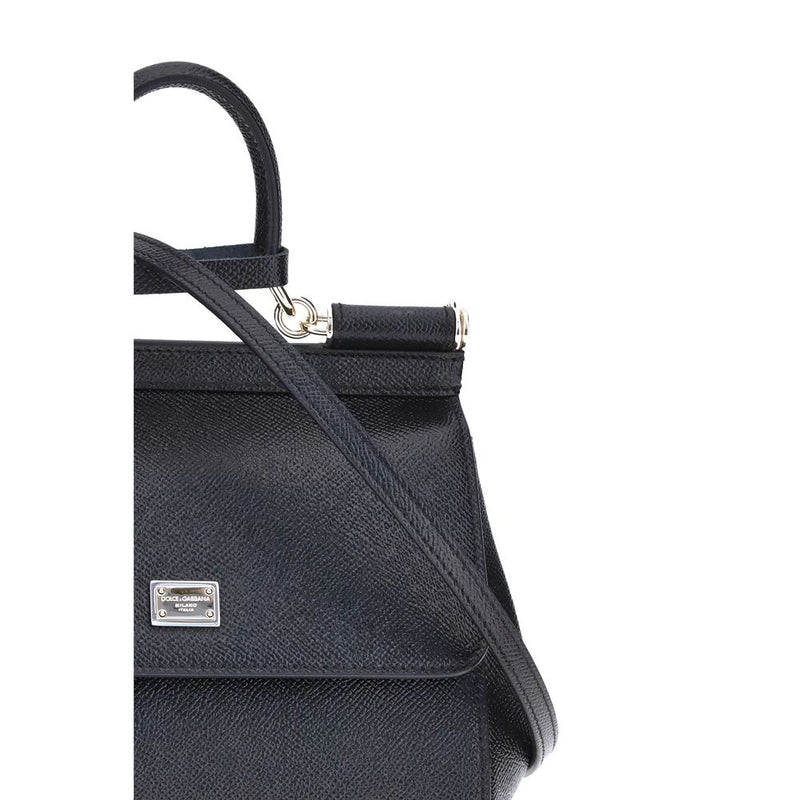 Sac bandoulière Bos Taurus en cuir de veau noir Dolce &amp; Gabbana
