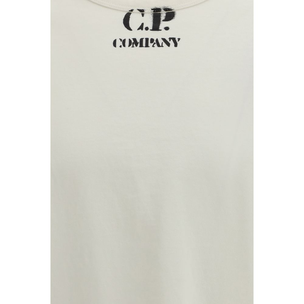 C.P. Company White Cotton T-Shirt - Casual Style