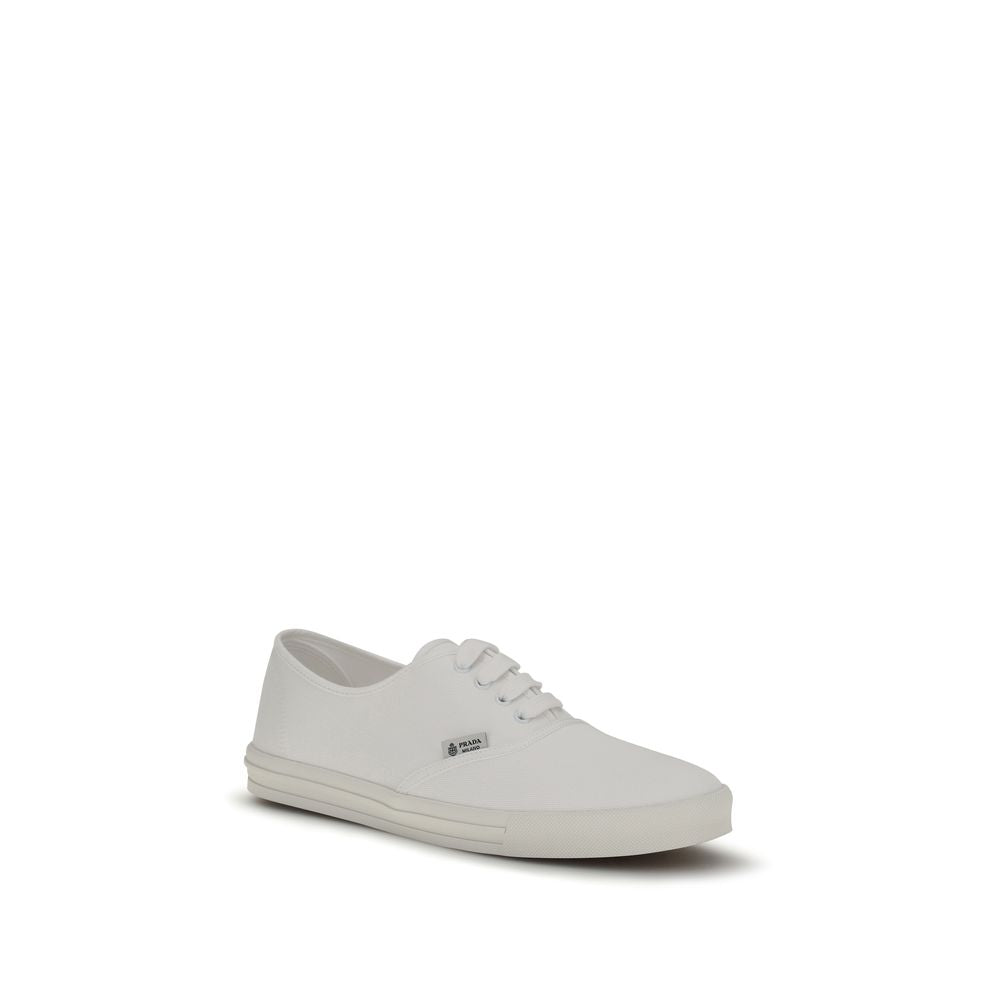 Prada White Cotton Low Top Sneakers - SS26