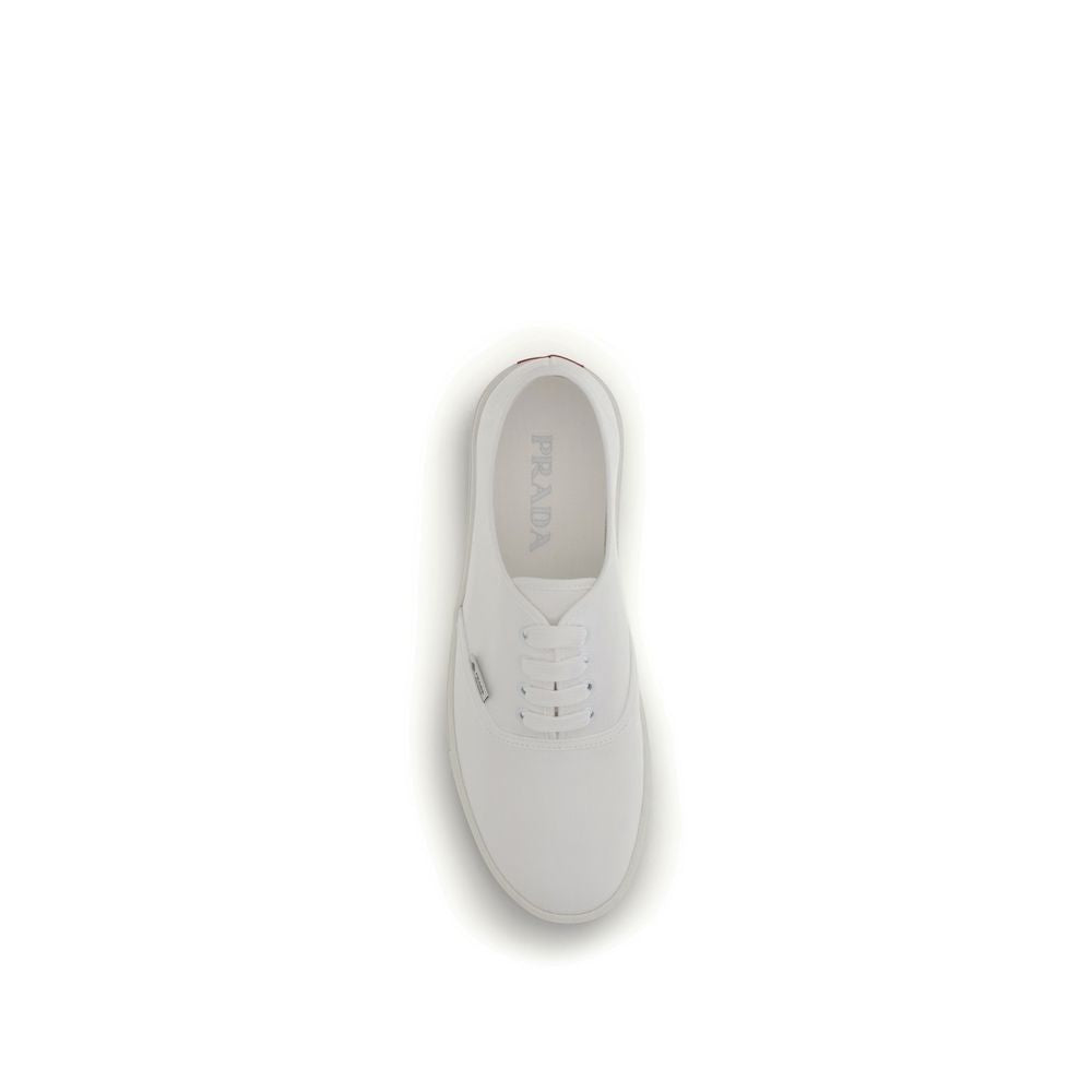 Prada White Cotton Low Top Sneakers - SS26