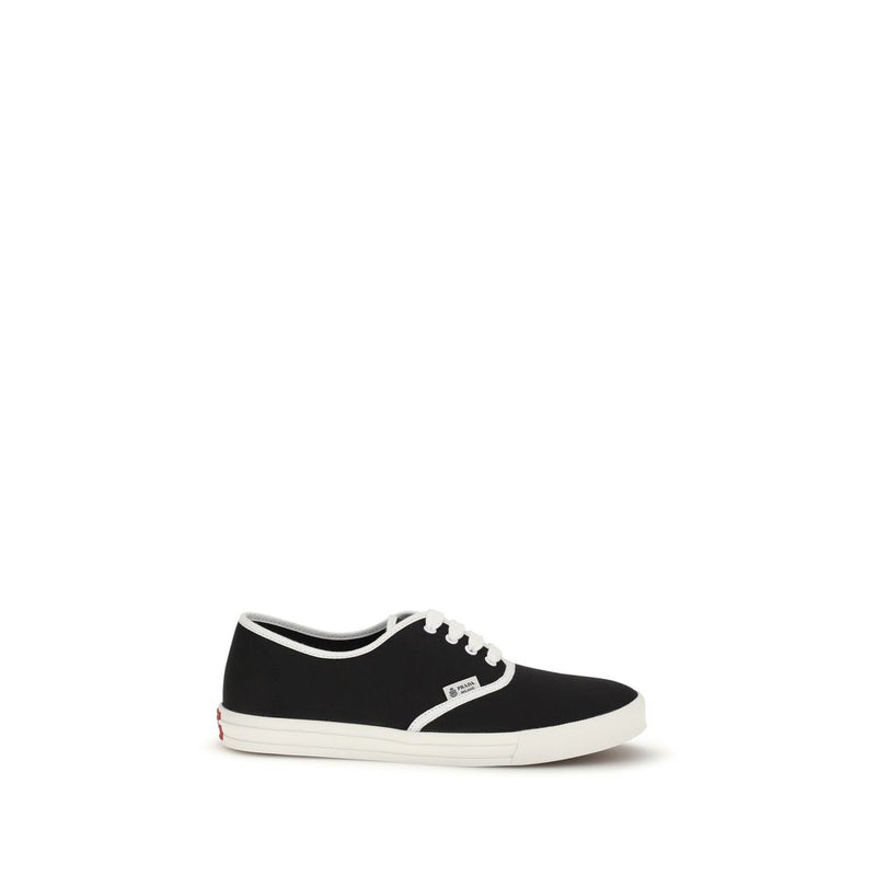Prada Black Cotton Low Top Sneakers for Men