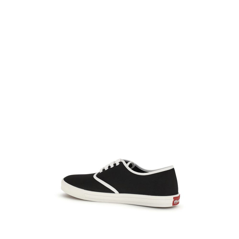 Prada Black Cotton Low Top Sneakers for Men
